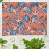 Linge De Cuisine Ancre Et Motif De Méduses (Plié)