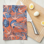 Linge De Cuisine Ancre Et Motif De Méduses (Quart Plié)