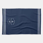 Linge De Cuisine Ancre moderne Nautical Custom Boat Name Bienvenue (Horizontal)
