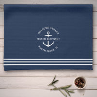 Ancre moderne Nautical Custom Boat Name Bienvenue