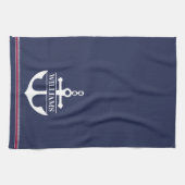 Linge De Cuisine Ancre Monogramme personnalisé (Horizontal)