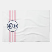 Linge De Cuisine Ancre nautique rose (Horizontal)