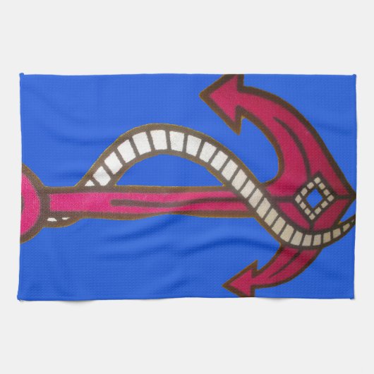 Linge De Cuisine Ancre rouge (Horizontal)