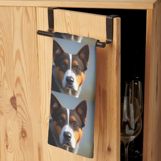 Linge De Cuisine Andy The Australian Blue Heeler, (Pliage en tiers)
