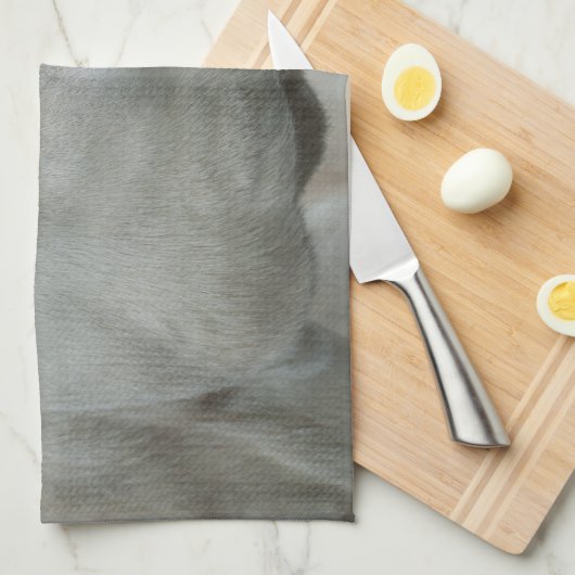 Linge De Cuisine Âne baroque blanc (Quart Plié)