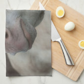 Linge De Cuisine Âne baroque blanc (Quart Plié)