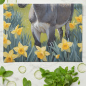 Linge De Cuisine Âne Vibrant Et Daffodiques Jaunes (Plié)