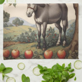 Linge De Cuisine Âne vintage Sous Un Pommier (Plié)