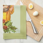 Linge De Cuisine Ange avec houx et mandoline (Quart Plié)