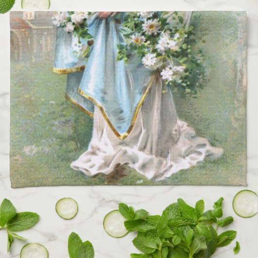 Linge De Cuisine Ange de Pâques (Plié)