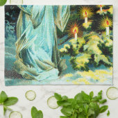 Linge De Cuisine Ange décorant l'arbre de Noël (Plié)
