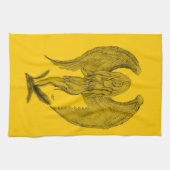 Linge De Cuisine Angel, Crayon, design noir jaune (Horizontal)