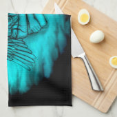 Linge De Cuisine Angel Eros en amour, design noir et vert (Quart Plié)