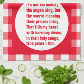 Linge De Cuisine Angel Melody Poème Sur Red & White Plaid (Plié)