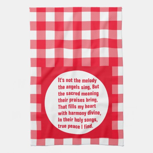 Linge De Cuisine Angel Melody Poème Sur Red & White Plaid (Vertical)