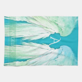 Linge De Cuisine ANGEL WINGS Monogramme Nom Fresh Ombre (Horizontal)