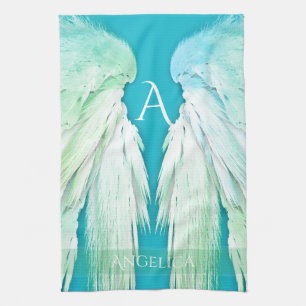 Linge De Cuisine ANGEL WINGS Monogramme Nom Fresh Ombre