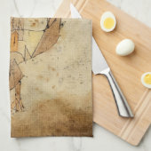 Linge De Cuisine Angelus Novus par Paul Klee (Quart Plié)