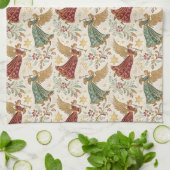Linge De Cuisine Anges de Noël Vintage (Plié)