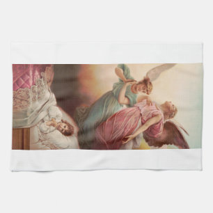 Linge De Cuisine Anges gardiens avec enfant