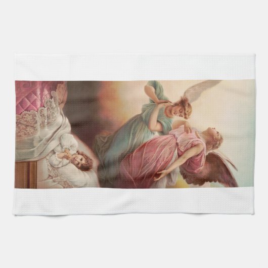 Linge De Cuisine Anges gardiens avec enfant (Horizontal)