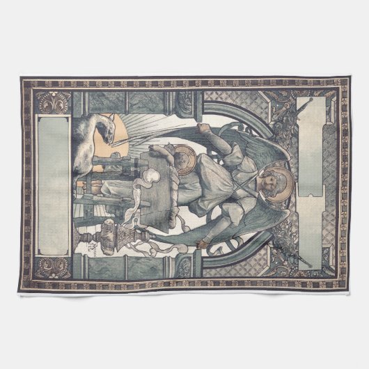 Linge De Cuisine Anges gardiens avec l'enfant Jésus (Horizontal)