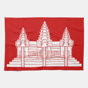 Linge De Cuisine Angkor Vat Cambodgien / Drapeau Khmer