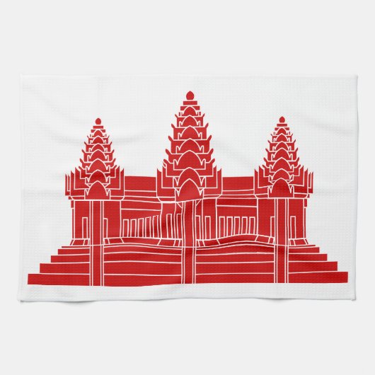 Linge De Cuisine Angkor Vat Cambodgien / Drapeau Khmer (Horizontal)