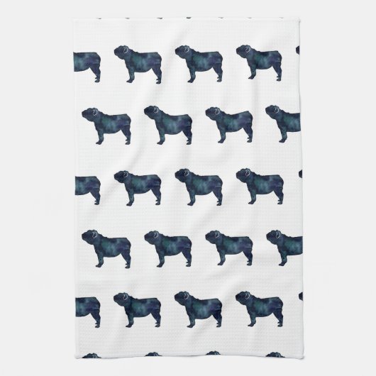 Linge De Cuisine Anglais Chien de race Chien de taureau Aquarelle S (Vertical)