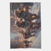 Linge De Cuisine Anglais Cocker Spaniel Noël Festin Saison (Vertical)