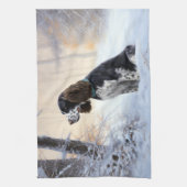 Linge De Cuisine Anglais Springer Spaniel Laissez-le neiger Noël (Vertical)