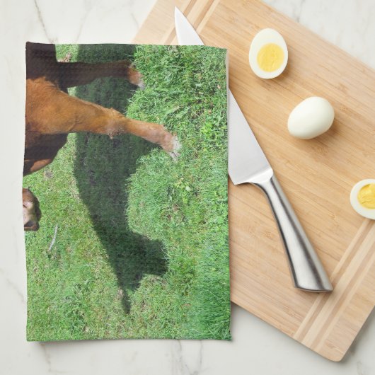 Linge De Cuisine Angus rouge (Quart Plié)