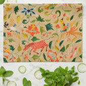 Linge De Cuisine Animal Antique Cheval Oiseau Deer Rabbit (Plié)