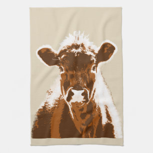 Linge De Cuisine Animal de ferme à la vache Brown