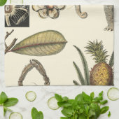 Linge De Cuisine Animaux agressés peints sur Arrière - plan de crèm (Plié)