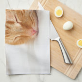 Linge De Cuisine Animaux de bébés cutest | Chat de gingembre dorman (Quart Plié)