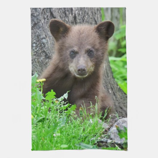 Linge De Cuisine Animaux de bébés cutest | Cube d'ours Brown (Vertical)