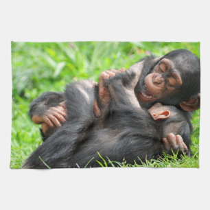 Linge De Cuisine Animaux de bébés cutest   Deux jeunes chimpanzés