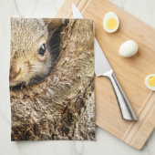 Linge De Cuisine Animaux de bébés cutest | Écureuils curieux (Quart Plié)