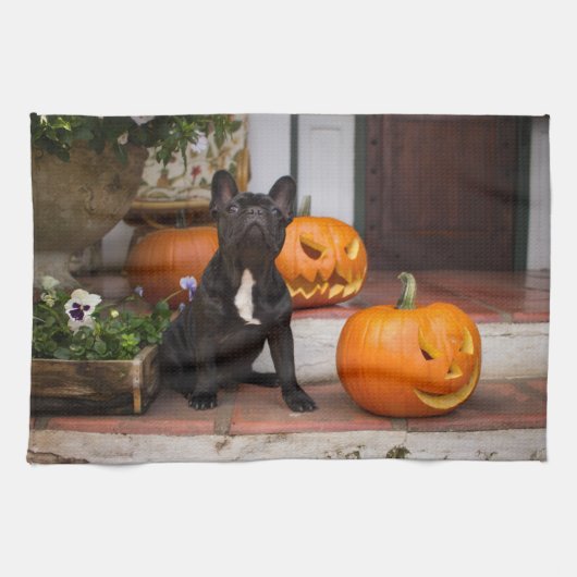 Linge De Cuisine Animaux de bébés cutest | French Bulldog Halloween (Horizontal)