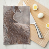 Linge De Cuisine Animaux de bébés cutest | Giraffe mère et bébé (Quart Plié)