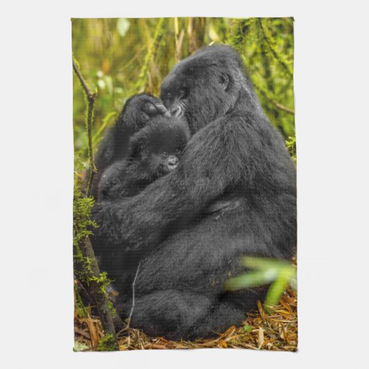 Linge De Cuisine Animaux de bébés cutest | Gorilla & bébé (Vertical)