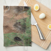 Linge De Cuisine Animaux de bébés cutest | Lion Cub & Mother (Quart Plié)