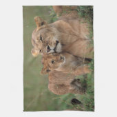 Linge De Cuisine Animaux de bébés cutest | Lion Cub & Mother (Vertical)