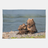Linge De Cuisine Animaux de bébés cutest | Mère Ours & Cubs (Horizontal)