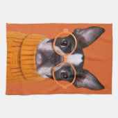 Linge De Cuisine Animaux de bébés cutest | Orange Boston Terrier (Horizontal)