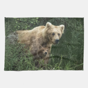 Linge De Cuisine Animaux de bébés cutest Ours Mama Ours et ses pe