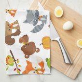 Linge De Cuisine Animaux de forêt, Animaux de forêt, Animaux d'auto (Quart Plié)