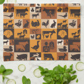 Linge De Cuisine Animaux de la ferme (Plié)