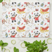 Linge De Cuisine Animaux de Noël (Plié)